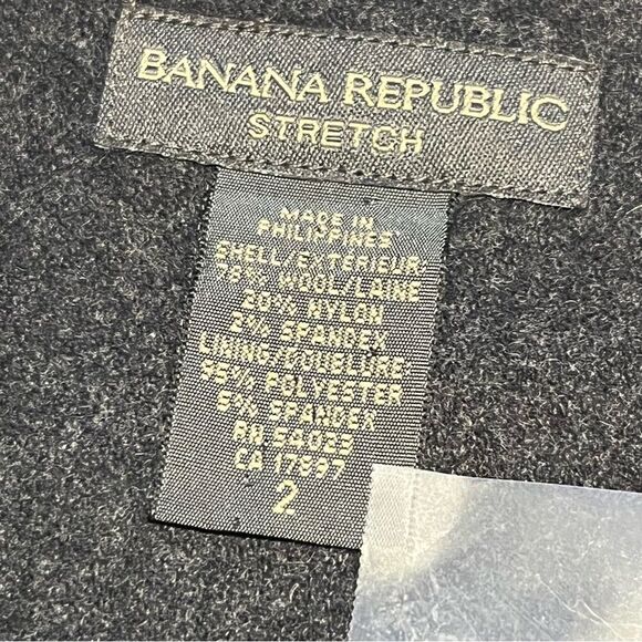 Banana Republic Stretch Skirt Gray Size 2 Wool Blend Pencil Midi - Picture 5 of 5